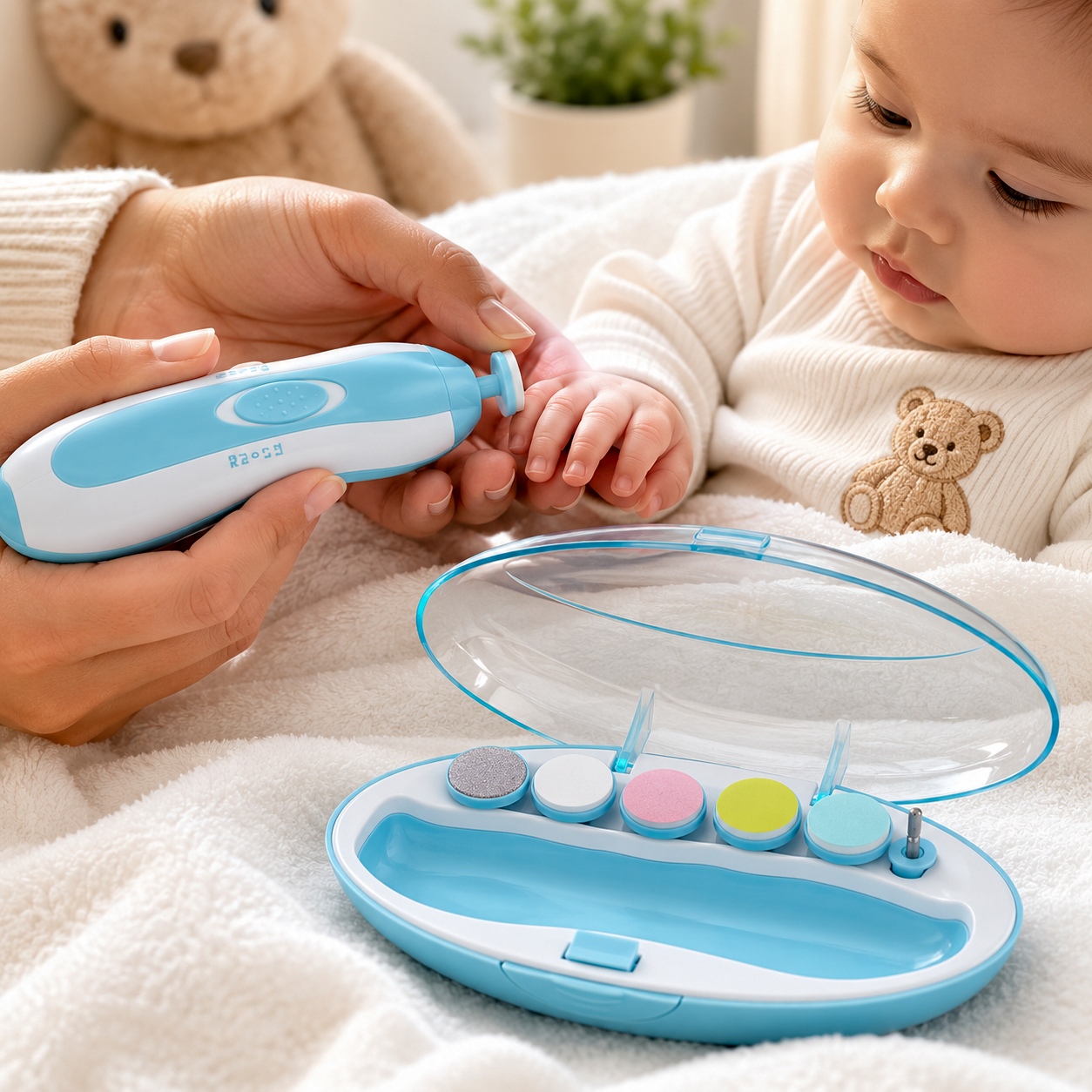 Baby Electric Nail Cutter New Born 0-6 Months with LED Light | Infant Nail File