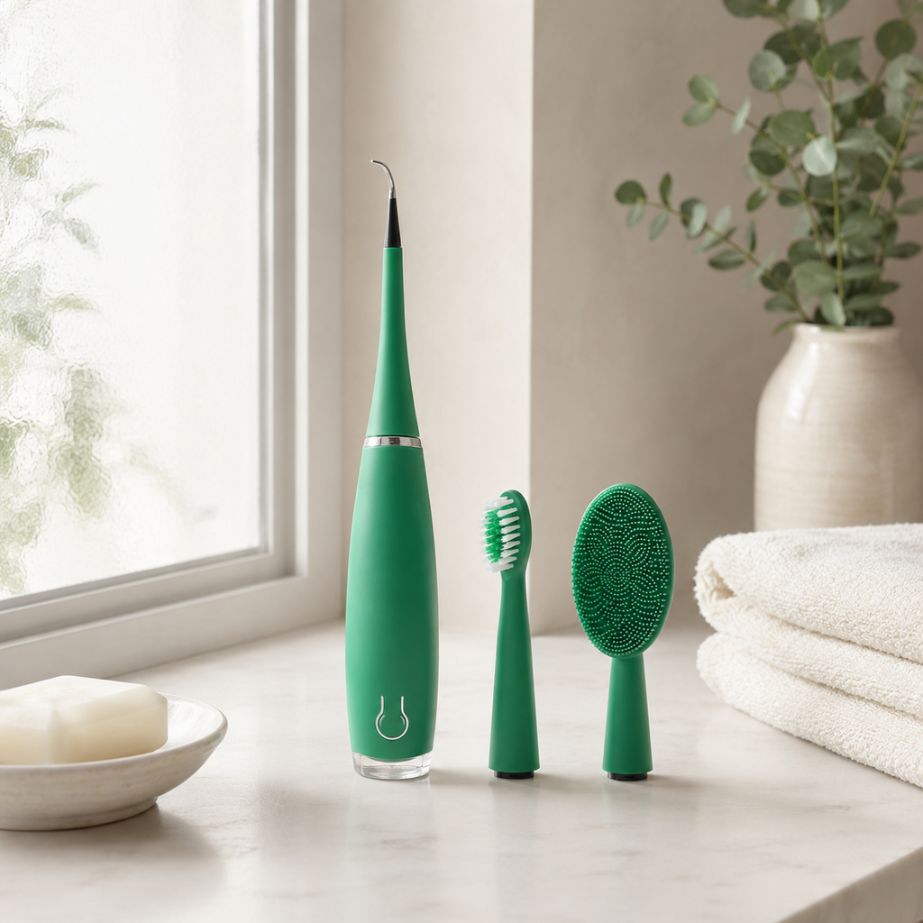 3 in 1 Dental And Face Cleaner & Scrubber Electric Toothbrush (Green)