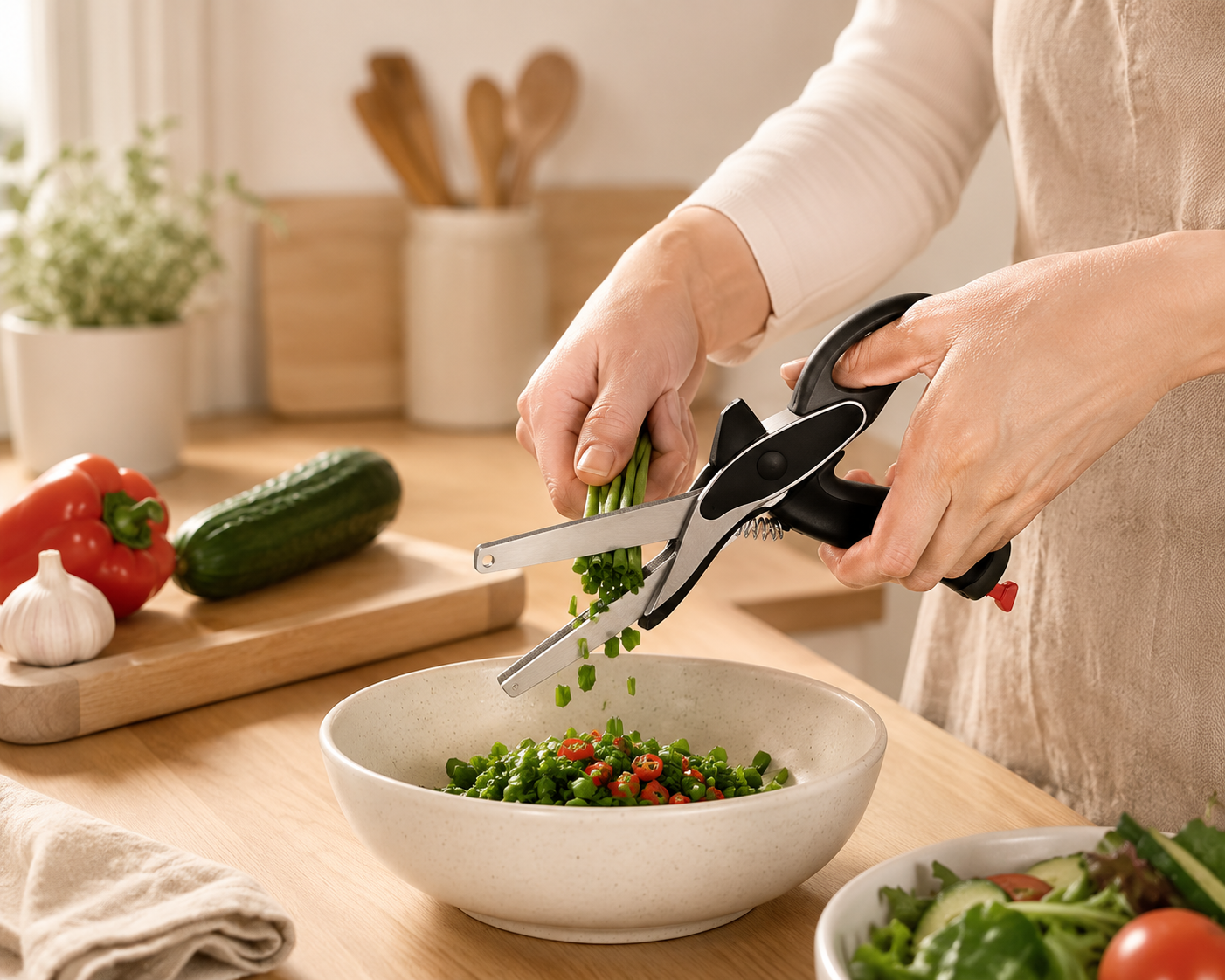 Clever Cutter- 2 in 1 Food Chopper/Slicer/Dicer Vegetable and Fruit Cutter Kitchen/Scissors Knife Board