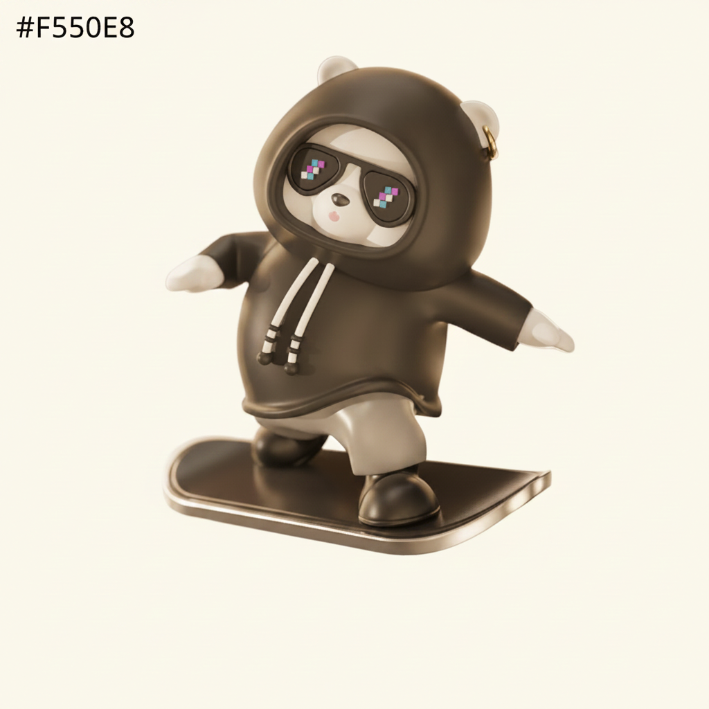 Skateboarding Panda Car Dashboard Toy