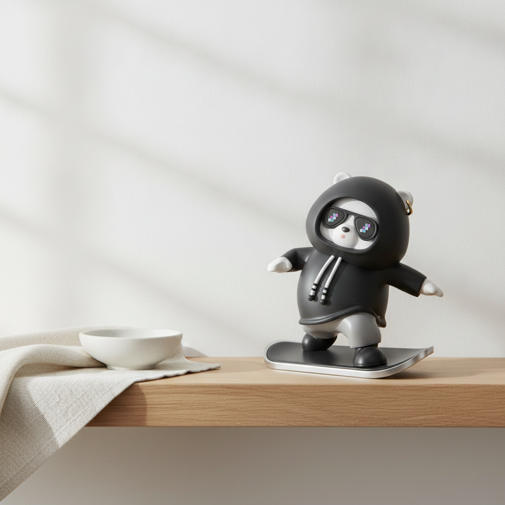 Skateboarding Panda Car Dashboard Toy