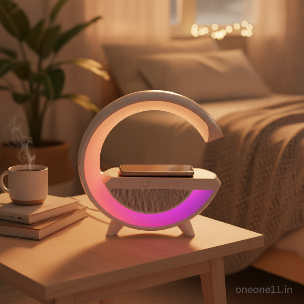Wireless Charging Atmosphere Lamp with Bluetooth Speaker