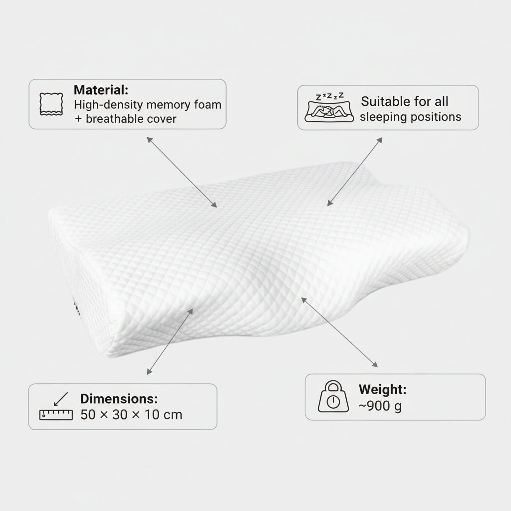 Foam Pillow for Neck Pain Relief , Orthopedic Neck Pillow