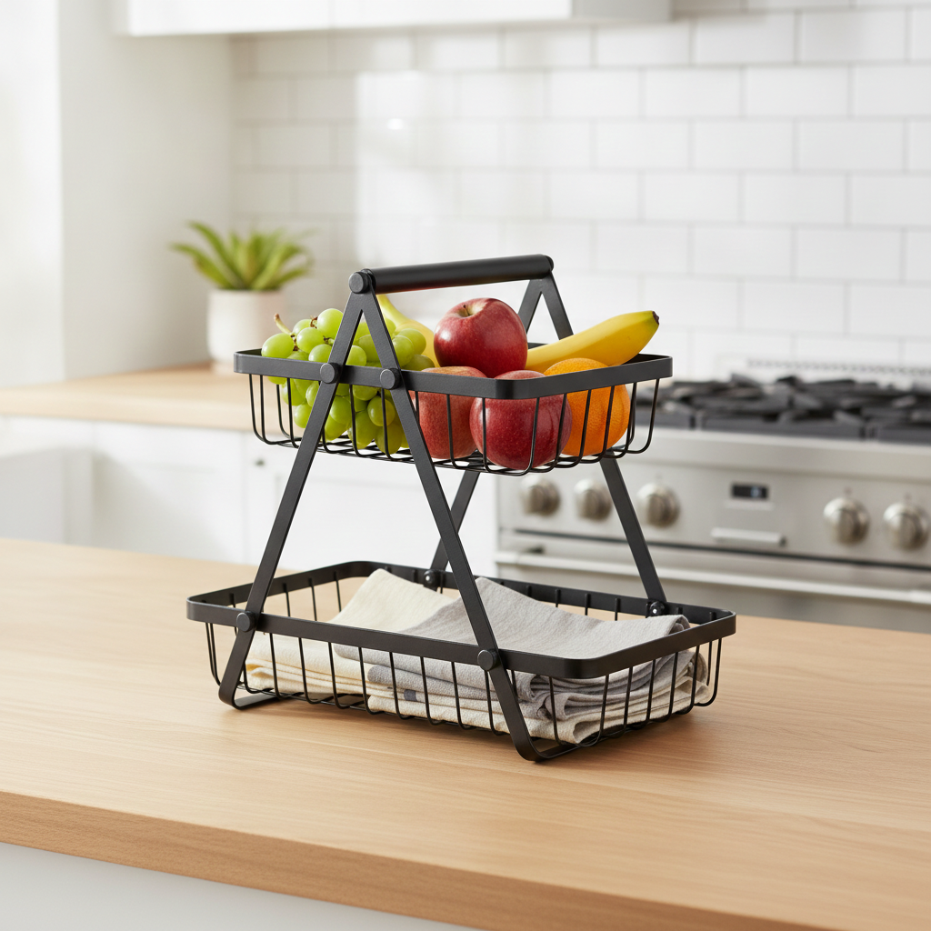 2-Tier Fruit Basket with Handle