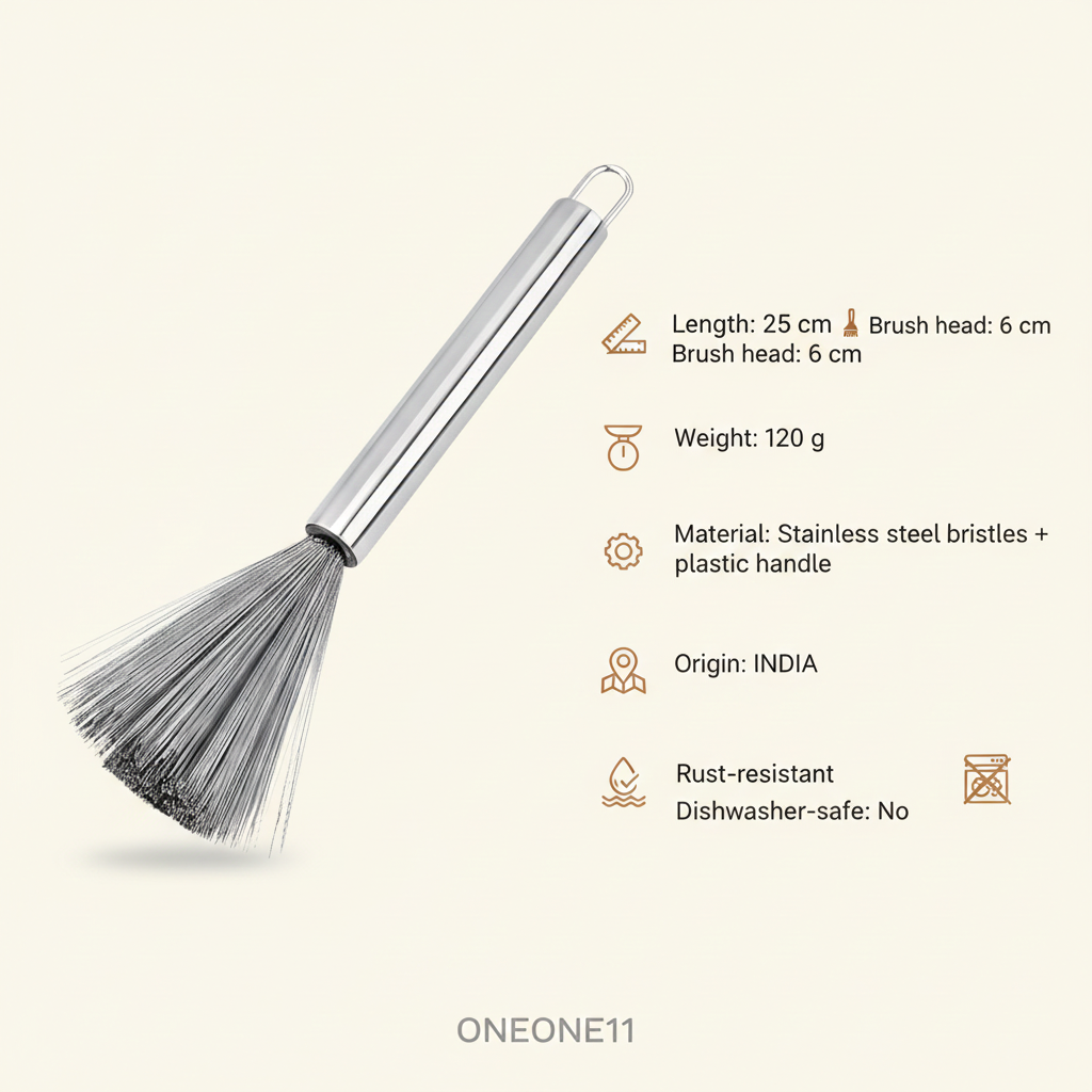 Stainless Steel Wire Dish Brush with Handle