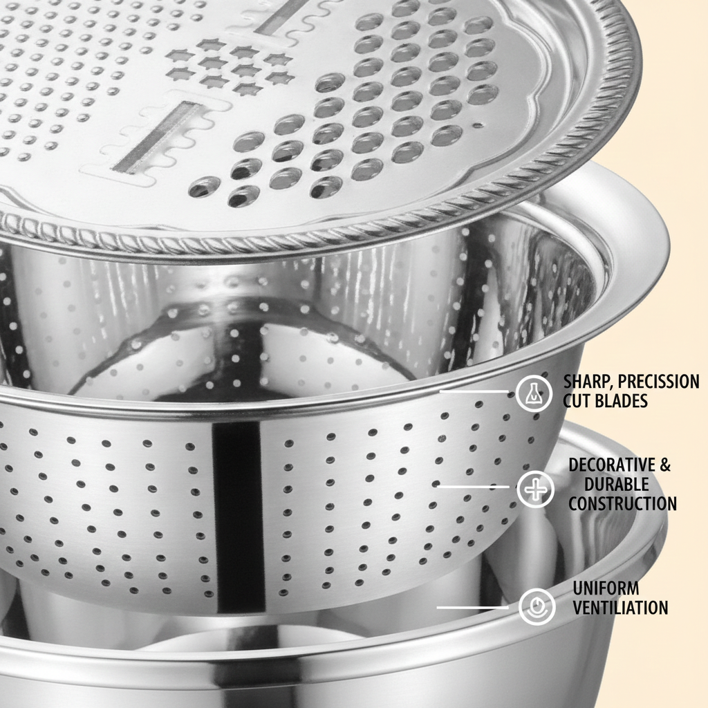 3-in-1 Vegetable Cutter with Drain Basket