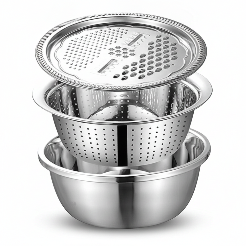 3-in-1 Vegetable Cutter with Drain Basket