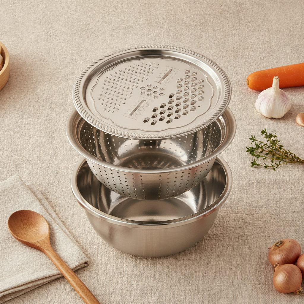 3-in-1 Vegetable Cutter with Drain Basket