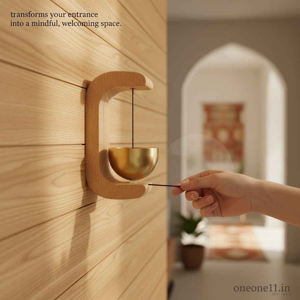Japanese-style wooden magnetic door chime
