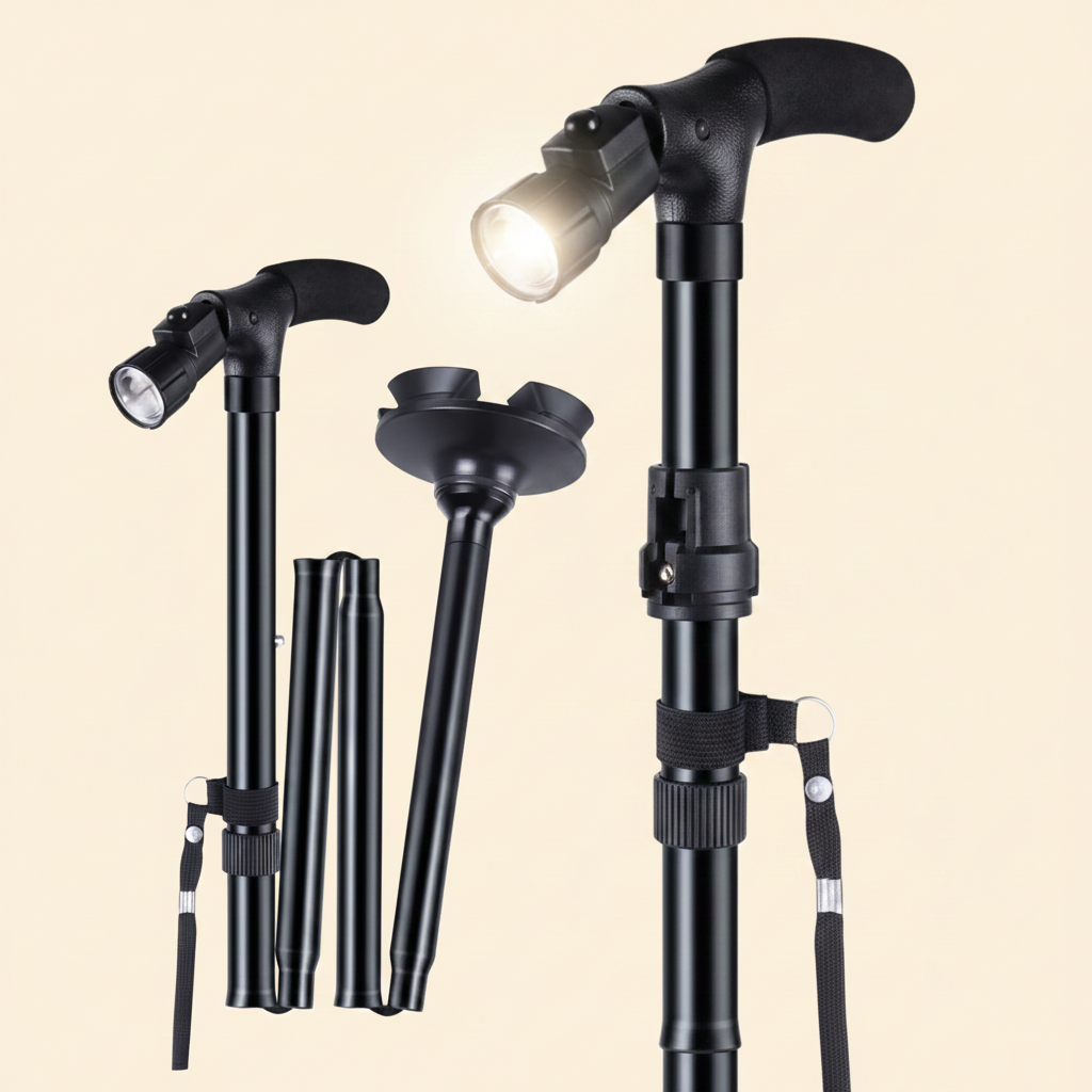 Walking Stick Collapsible with Led Light