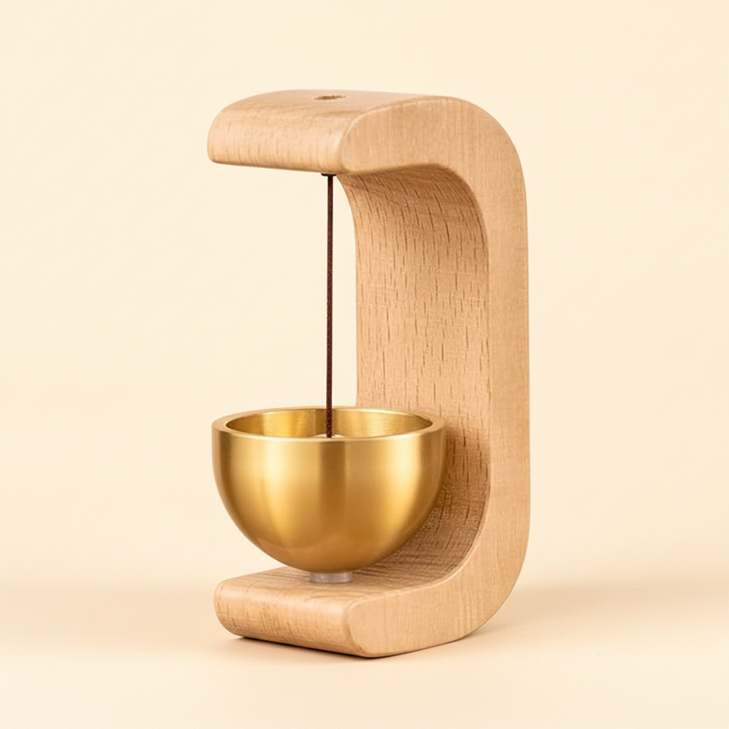 Japanese-style wooden magnetic door chime
