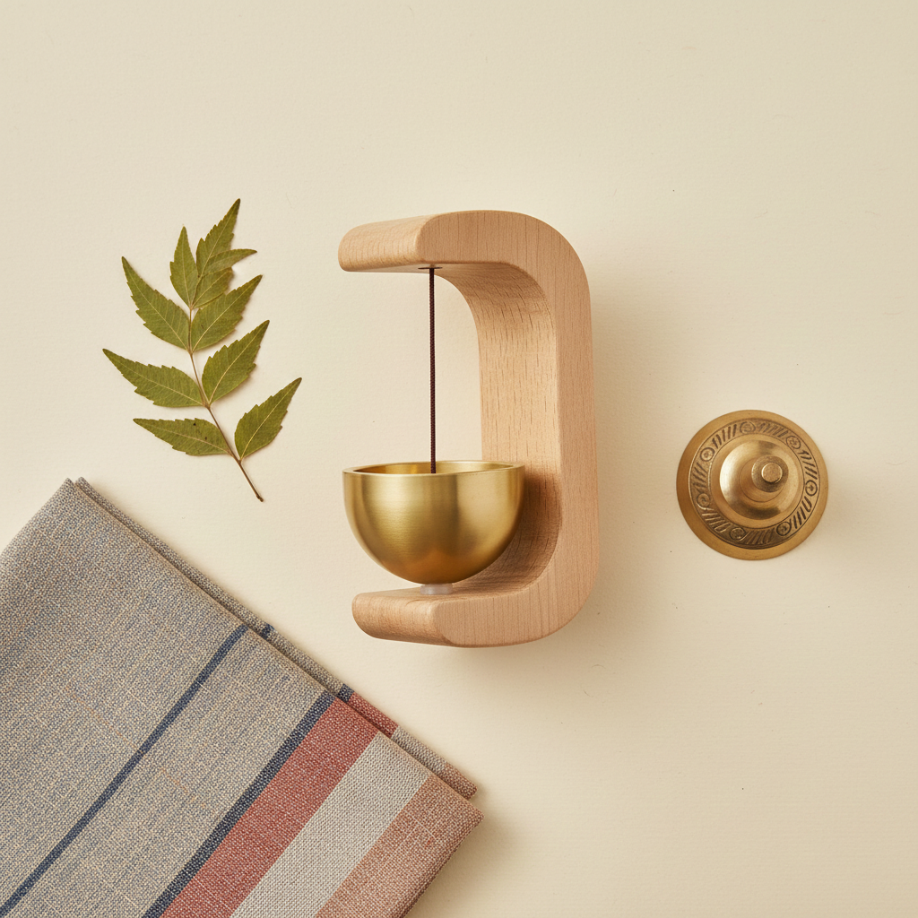 Japanese-style wooden magnetic door chime