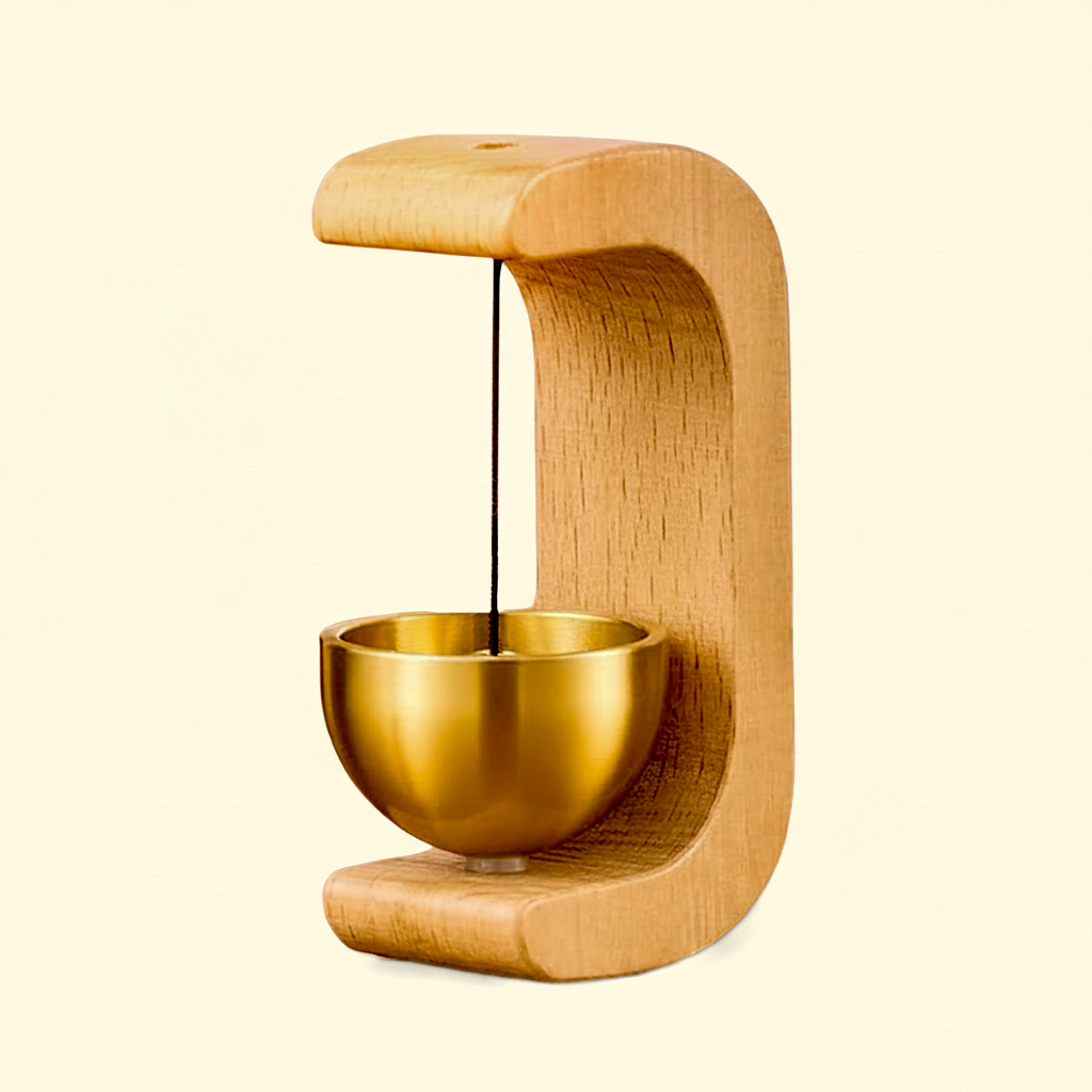 Japanese-style wooden magnetic door chime