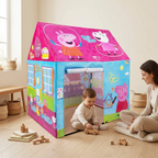 Peppa Pig play tent in a bright cream playroom
