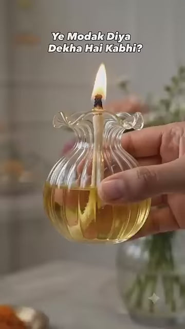 Glass Modak Shape Diya